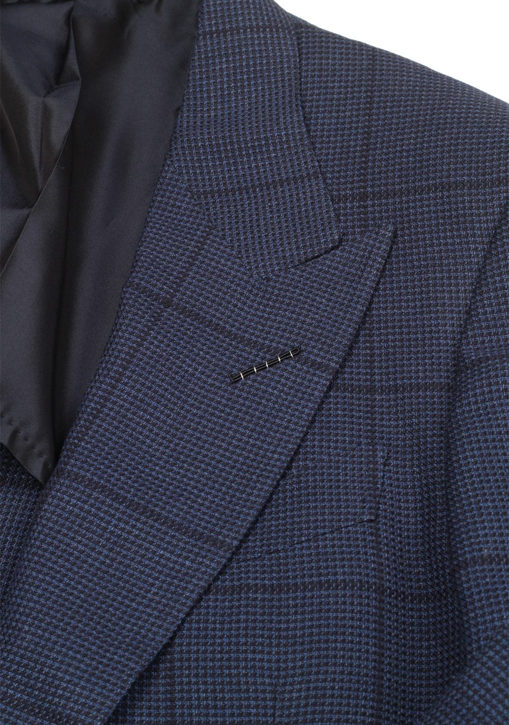 TOM FORD Shelton Checked Blue Sport Coat Size 54 / 44R In Silk | Costume Limité