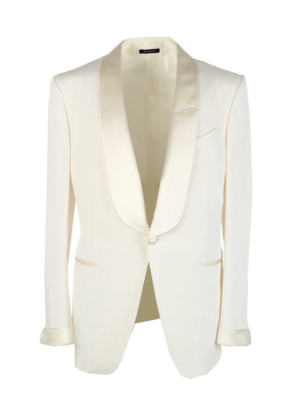 TOM FORD O’Connor Shawl Collar Ivory Sport Coat Tuxedo Dinner Jacket Size 50 / 40R U.S. Fit Y | Costume Limité
