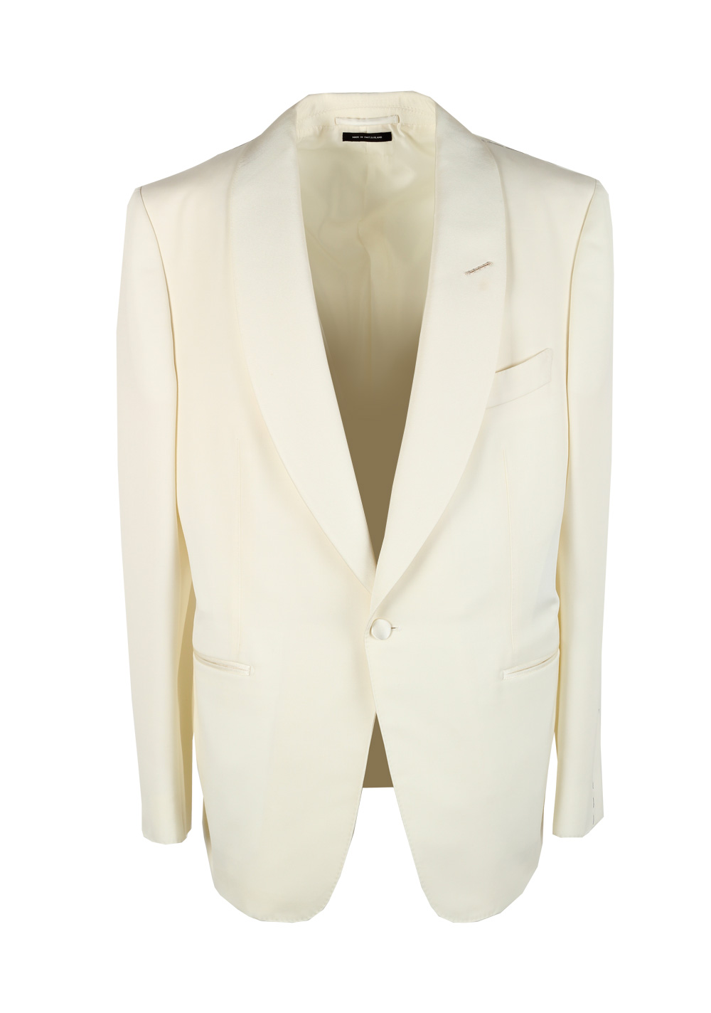 TOM FORD Windsor Shawl Collar Ivory Sport Coat Tuxedo Dinner Jacket Size 54 / 44R U.S. Fit A | Costume Limité