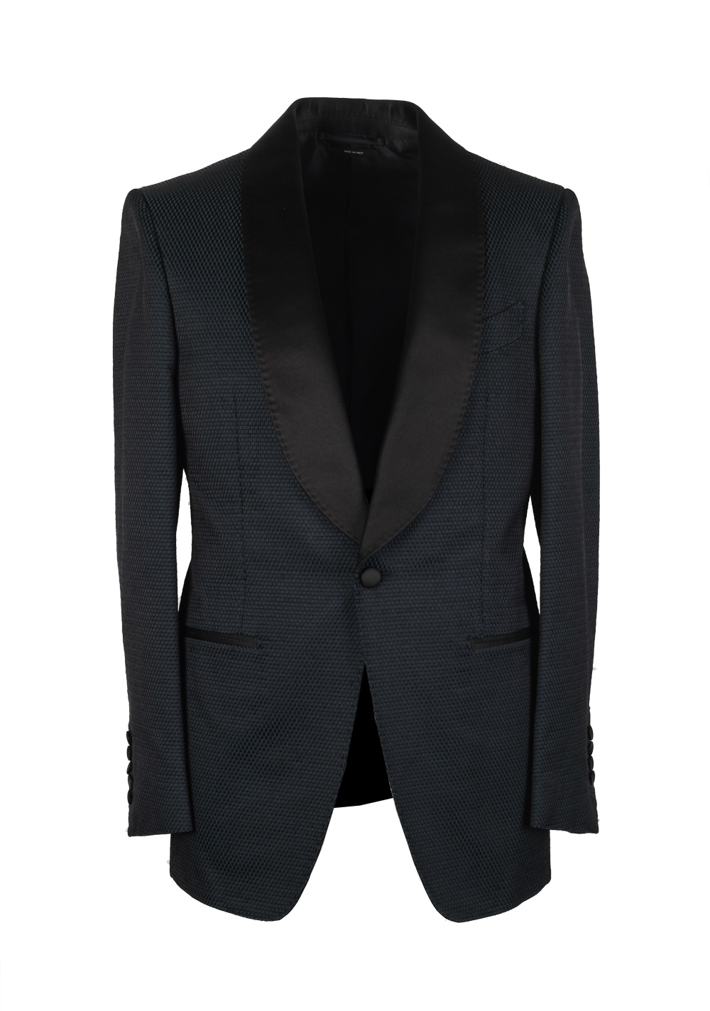 TOM FORD Shelton Green Black Sport Coat Tuxedo Dinner Jacket Size 46 / 36R U.S. | Costume Limité