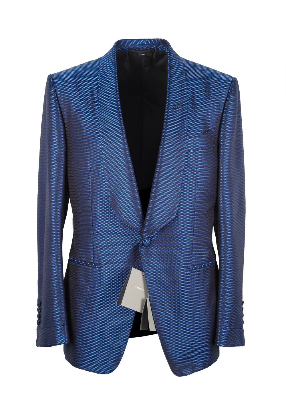 TOM FORD O’Connor Shawl Collar Blue Sport Coat Tuxedo Dinner Jacket Size 48 / 38R U.S. Fit Y | Costume Limité