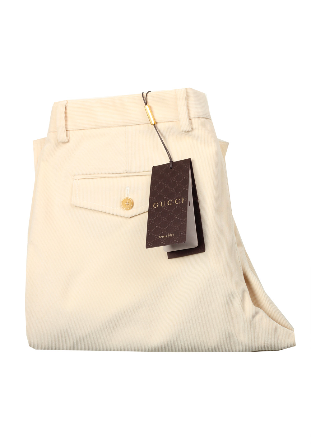 Gucci Off White Corduroy Trousers Size 52 / 36 U.S. In Cotton | Costume Limité