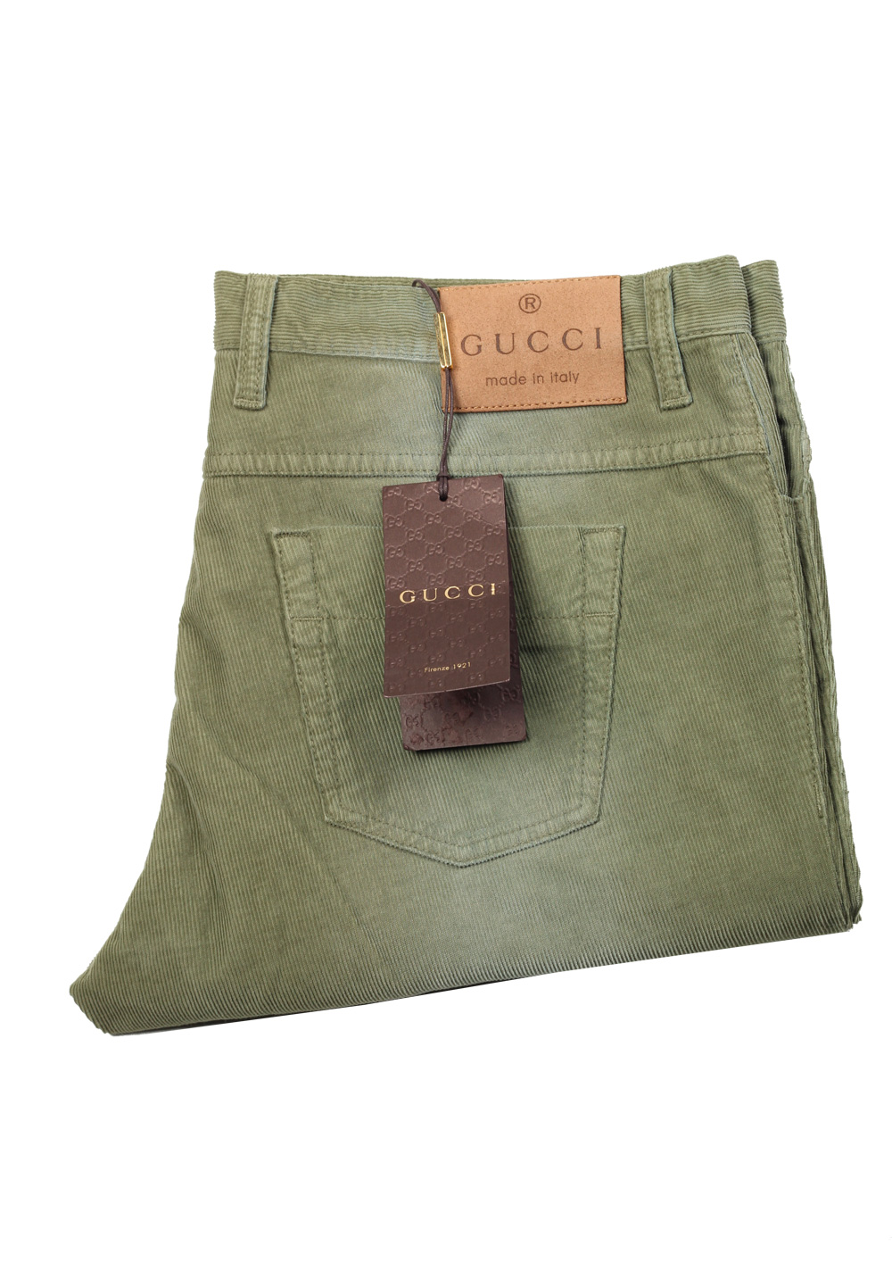 Gucci Green Corduroy Trousers Size 54 / 38 U.S. In Cotton | Costume Limité