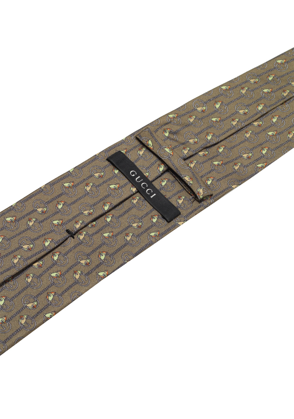 Gucci Brown Patterned Bird Tie | Costume Limité