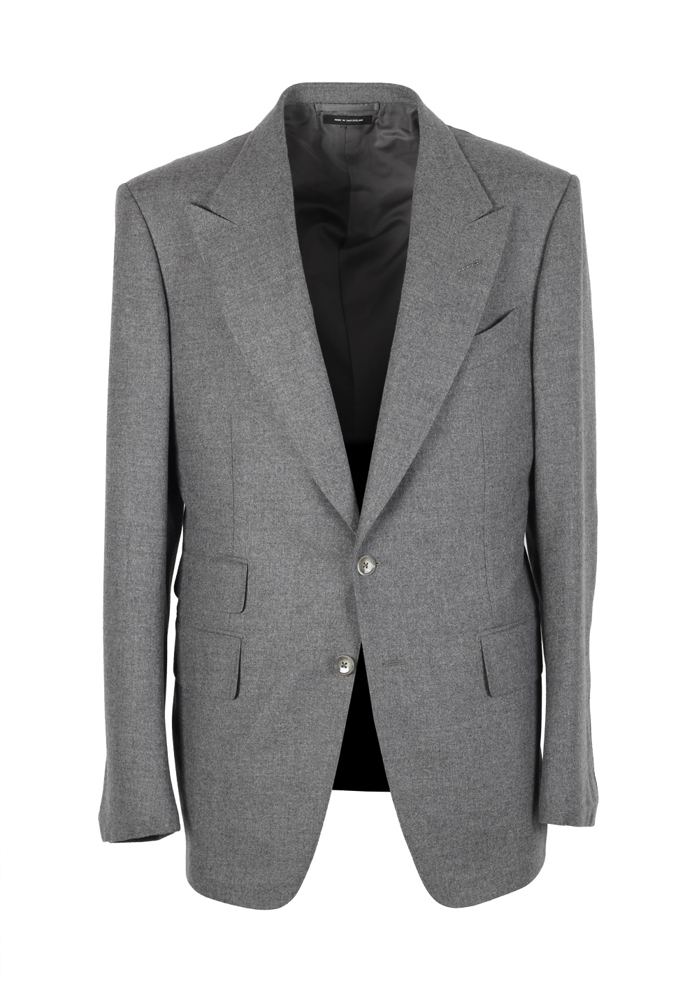 TOM FORD Shelton Gray Flannel Suit Size 54 / 44R U.S. In Wool | Costume Limité