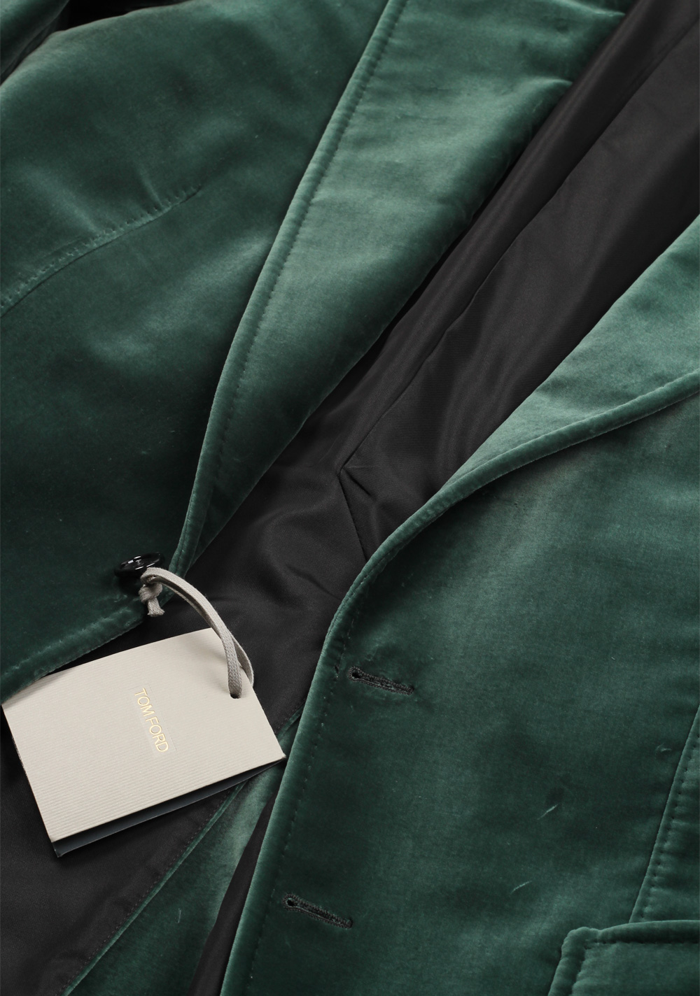 TOM FORD Shelton Velvet Green Sport Coat Size 50 / 40R U.S. Cotton | Costume Limité