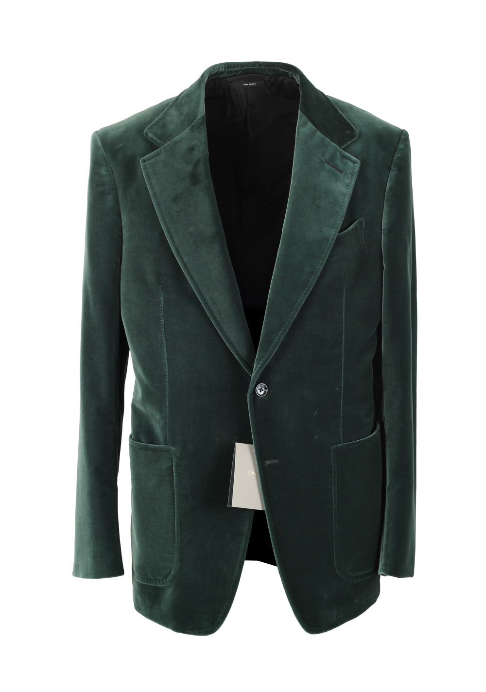 TOM FORD Shelton Velvet Green Sport Coat Size 54 / 44R Cotton | Costume Limité
