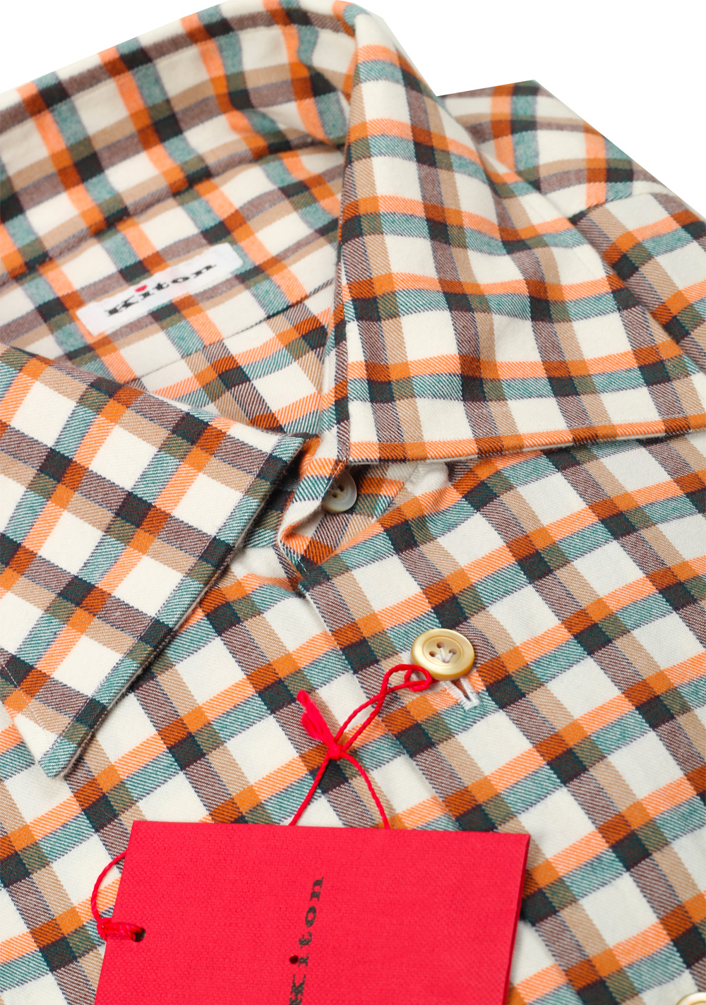 Kiton Checked Flannel Shirt Size 39 / 15,5 U.S. | Costume Limité