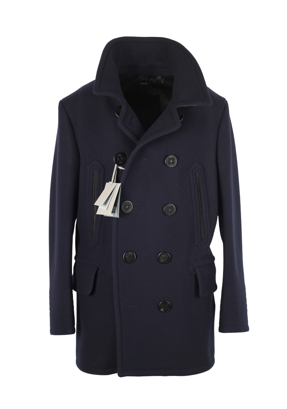 TOM FORD Navy Pea Coat Size 56 46R U.S. Outerwear Costume Limite