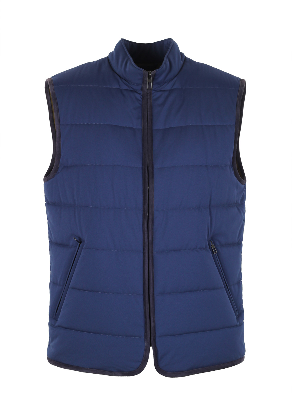 Loro Piana Blue Quilted Storm System Shell Gilet Size M Medium 