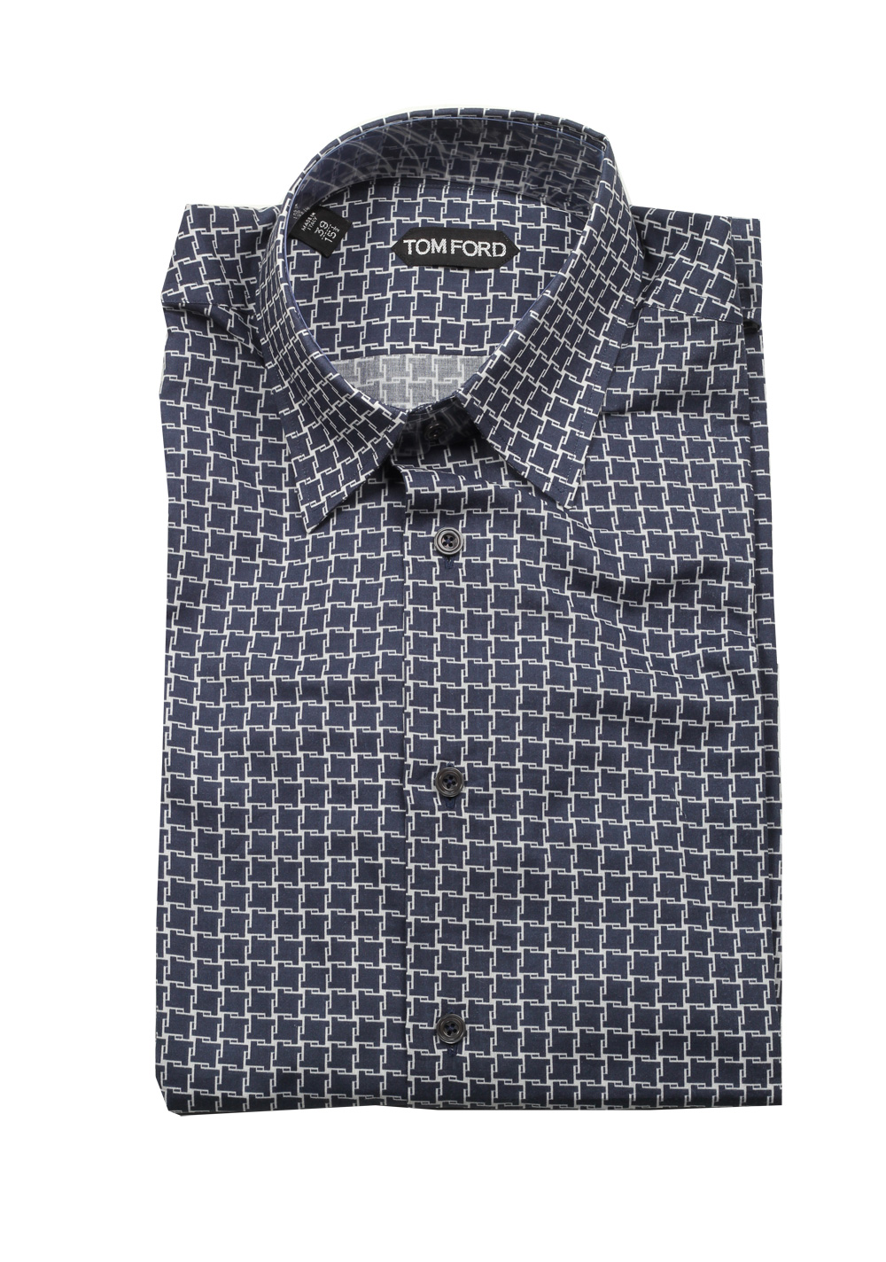 TOM FORD Patterned Blue Dress Shirt Size 39 / 15,5 U.S.