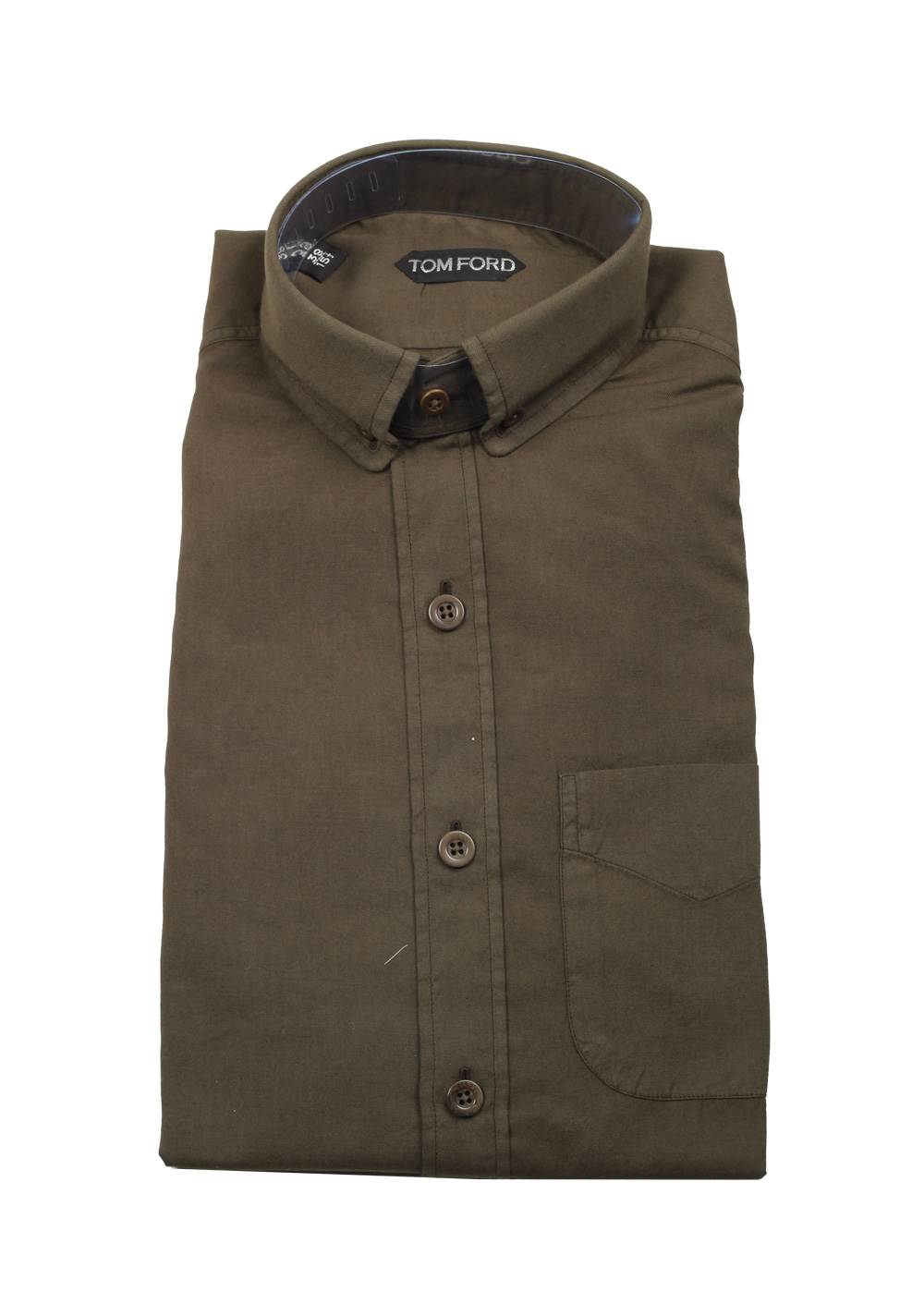 TOM FORD Solid Brown Casual Shirt Size 39 / 15,5 U.S. | Costume Limité