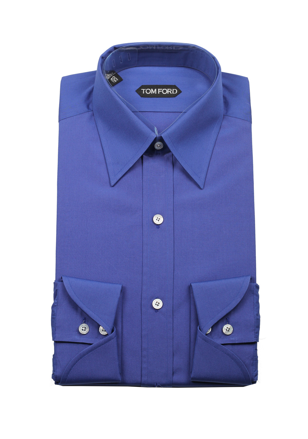 TOM FORD Solid Blue Dress Shirt Size 40 / 15,75 U.S. | Costume Limité