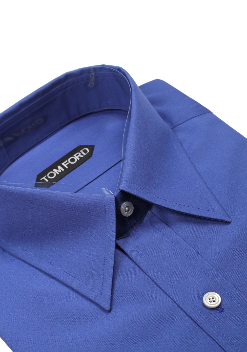 TOM FORD Solid Blue Dress Shirt Size 40 / 15,75 U.S. | Costume Limité