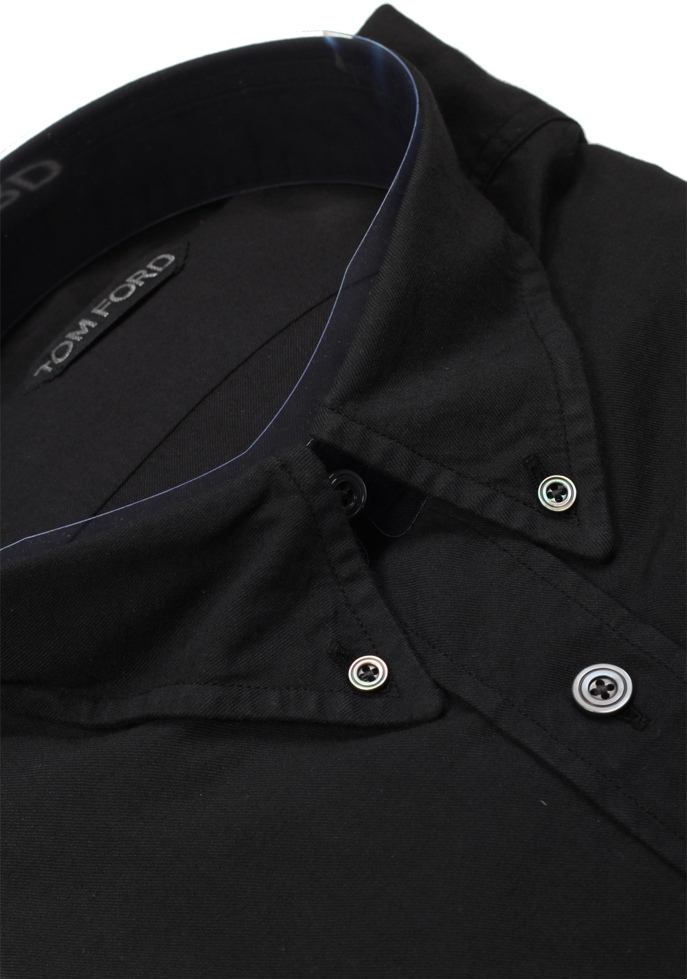TOM FORD Solid Black Casual Shirt Size 41 / 16 U.S. | Costume Limité