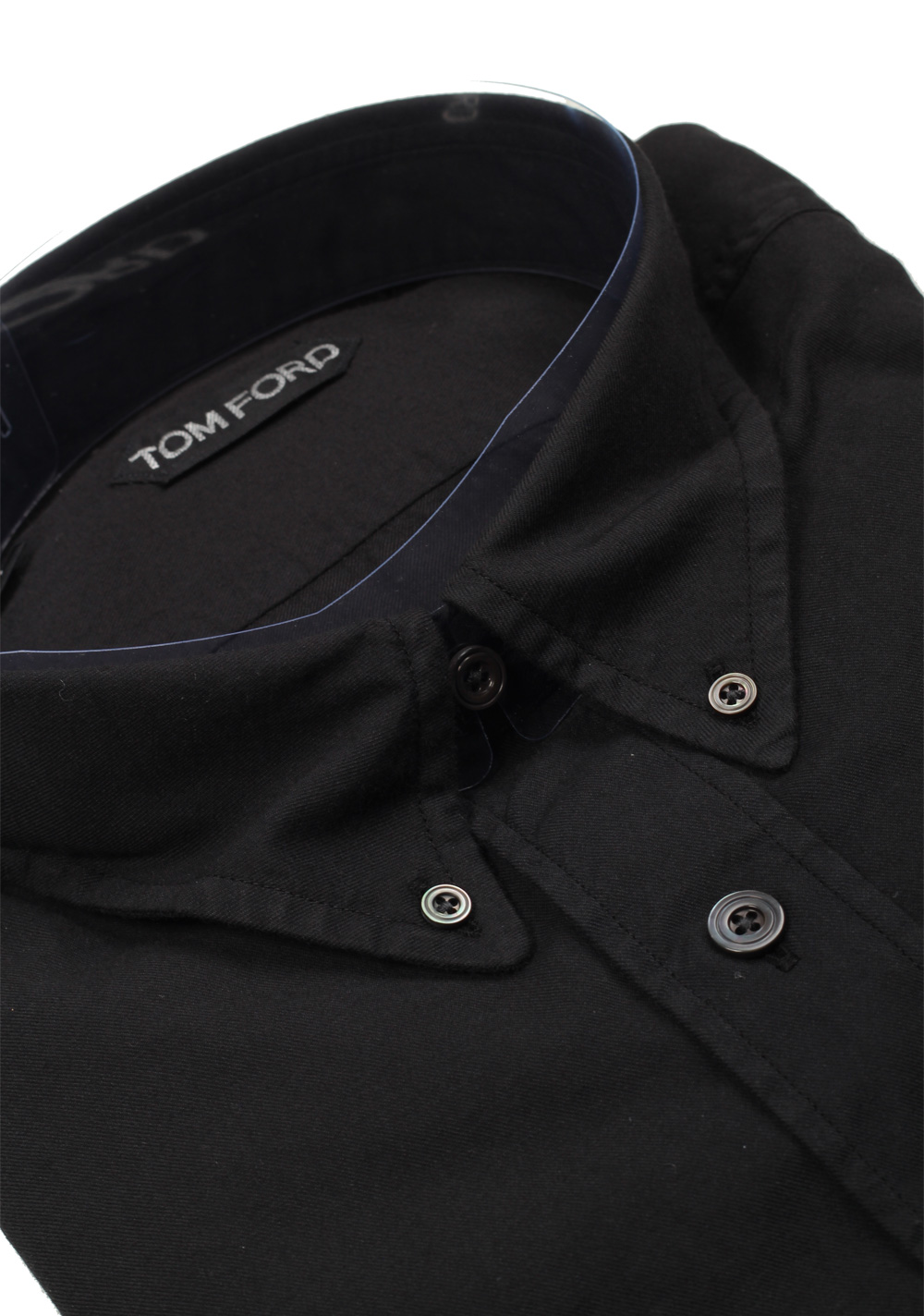 TOM FORD Solid Black Casual Button Down Shirt Size 42 / 16,5 U.S. | Costume Limité