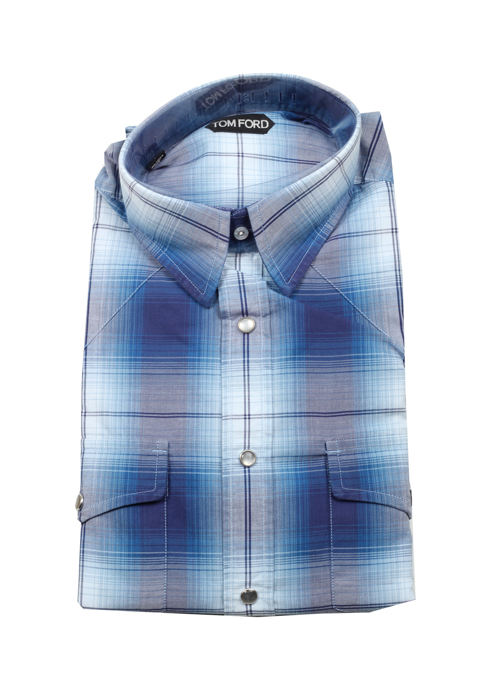 TOM FORD Checked Blue Casual Shirt Size 42 / 16,5 U.S. | Costume Limité