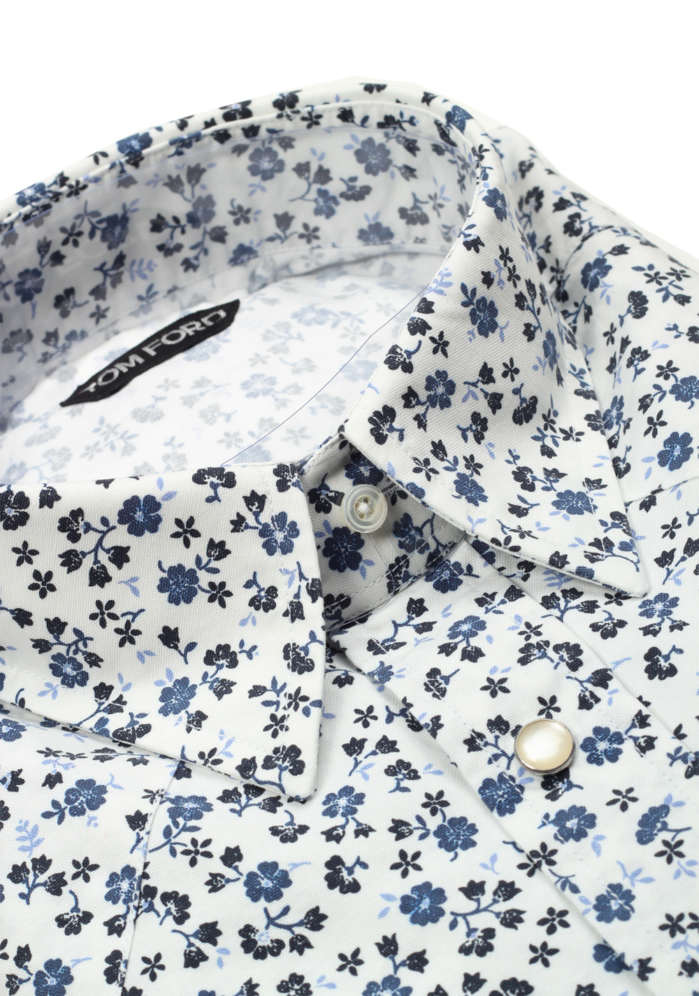 TOM FORD White Floral Casual Shirt Size 42 / 16,5 U.S. | Costume Limité