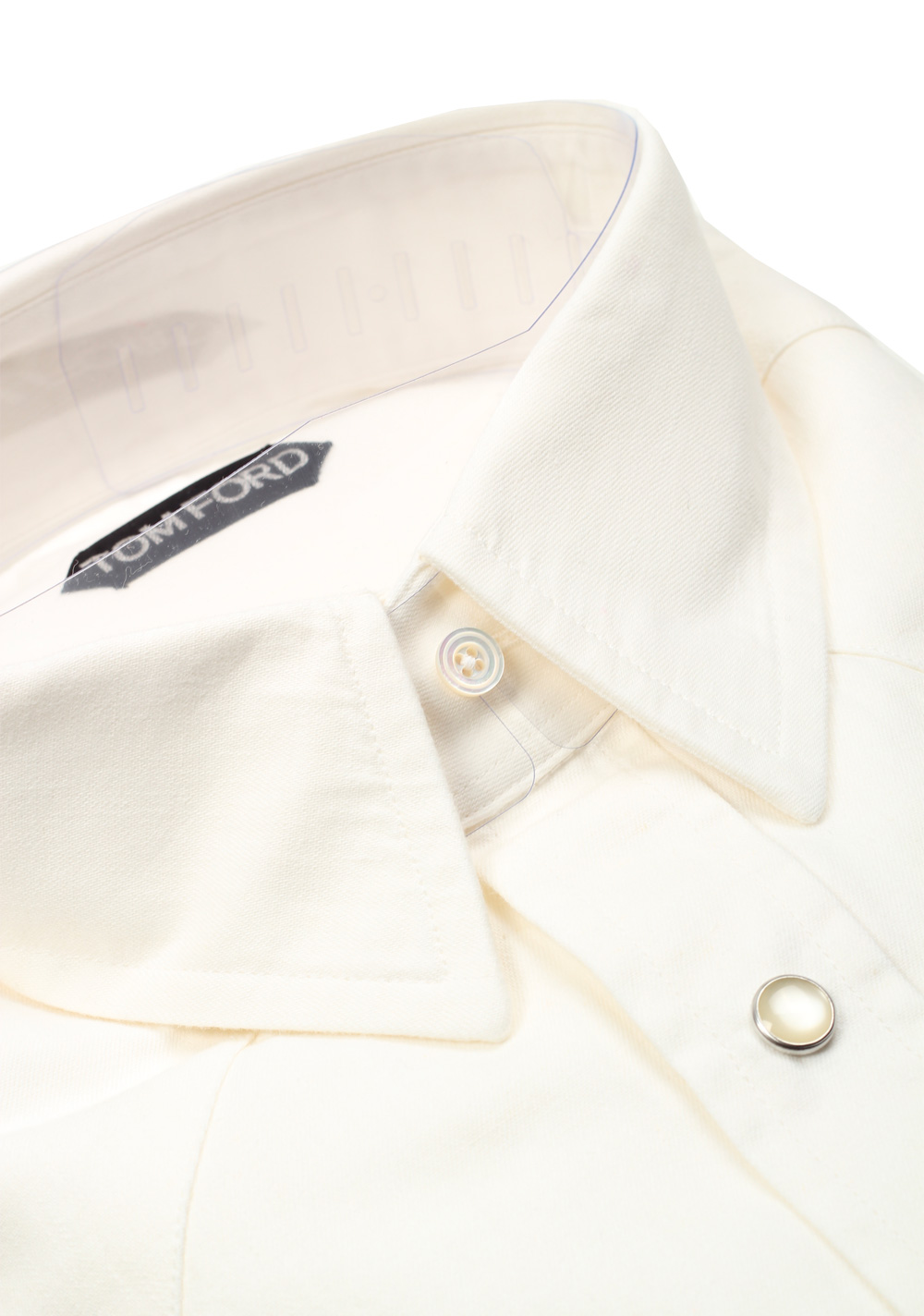 TOM FORD Solid White Casual Shirt Size 42 / 16,5 U.S. | Costume Limité