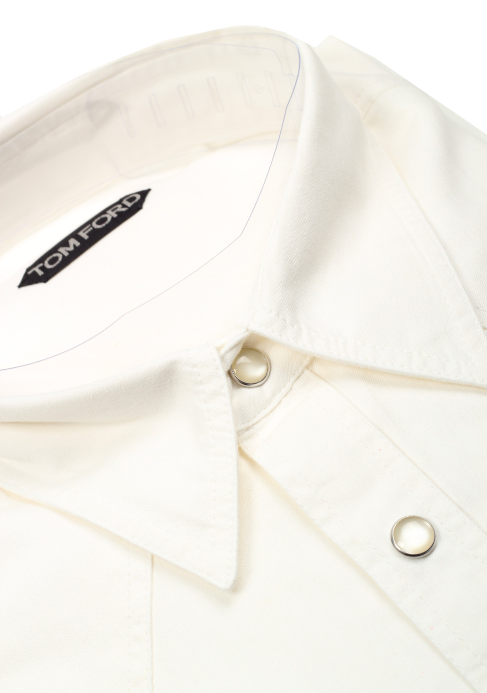 TOM FORD Solid White Casual Shirt Size 43 / 17 U.S. | Costume Limité