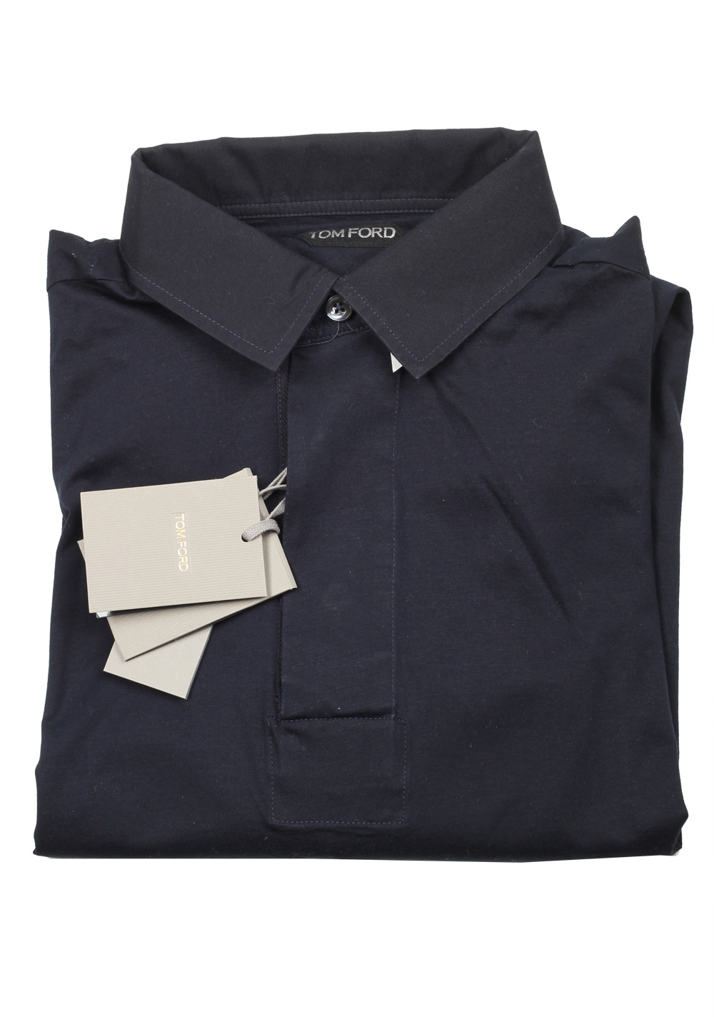 TOM FORD Blue Long Sleeve Polo Shirt Size 50 / 40R U.S. | Costume Limité
