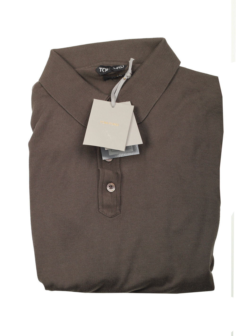 TOM FORD Green Long Sleeve Polo Shirt Size 52 / 42R U.S. | Costume Limité