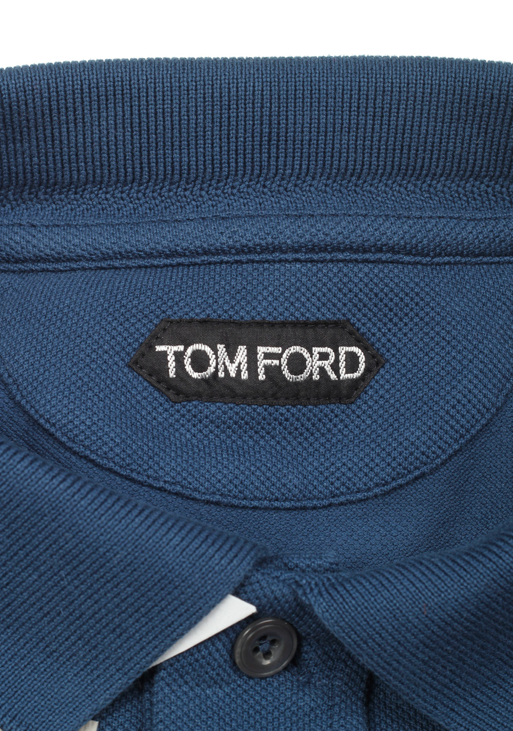 TOM FORD Blue Piquet Short Sleeve Polo Shirt Size 52 / 42R U.S. | Costume Limité
