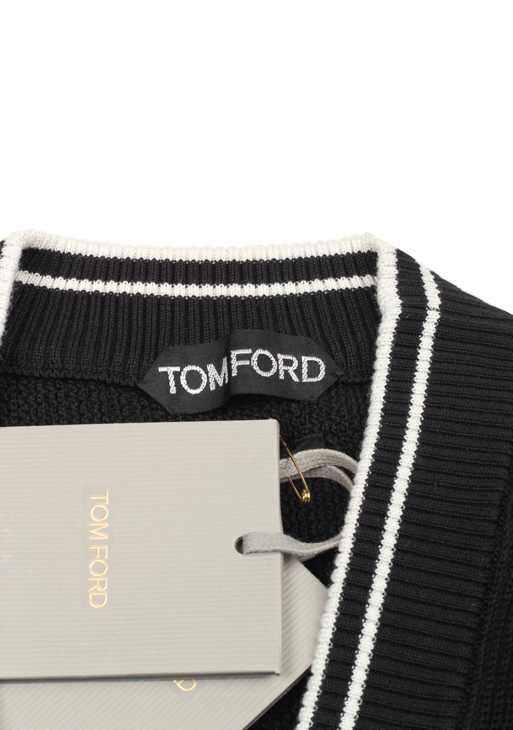 TOM FORD Black Cardigan Size 52 / 42R U.S. In Silk Cotton | Costume Limité