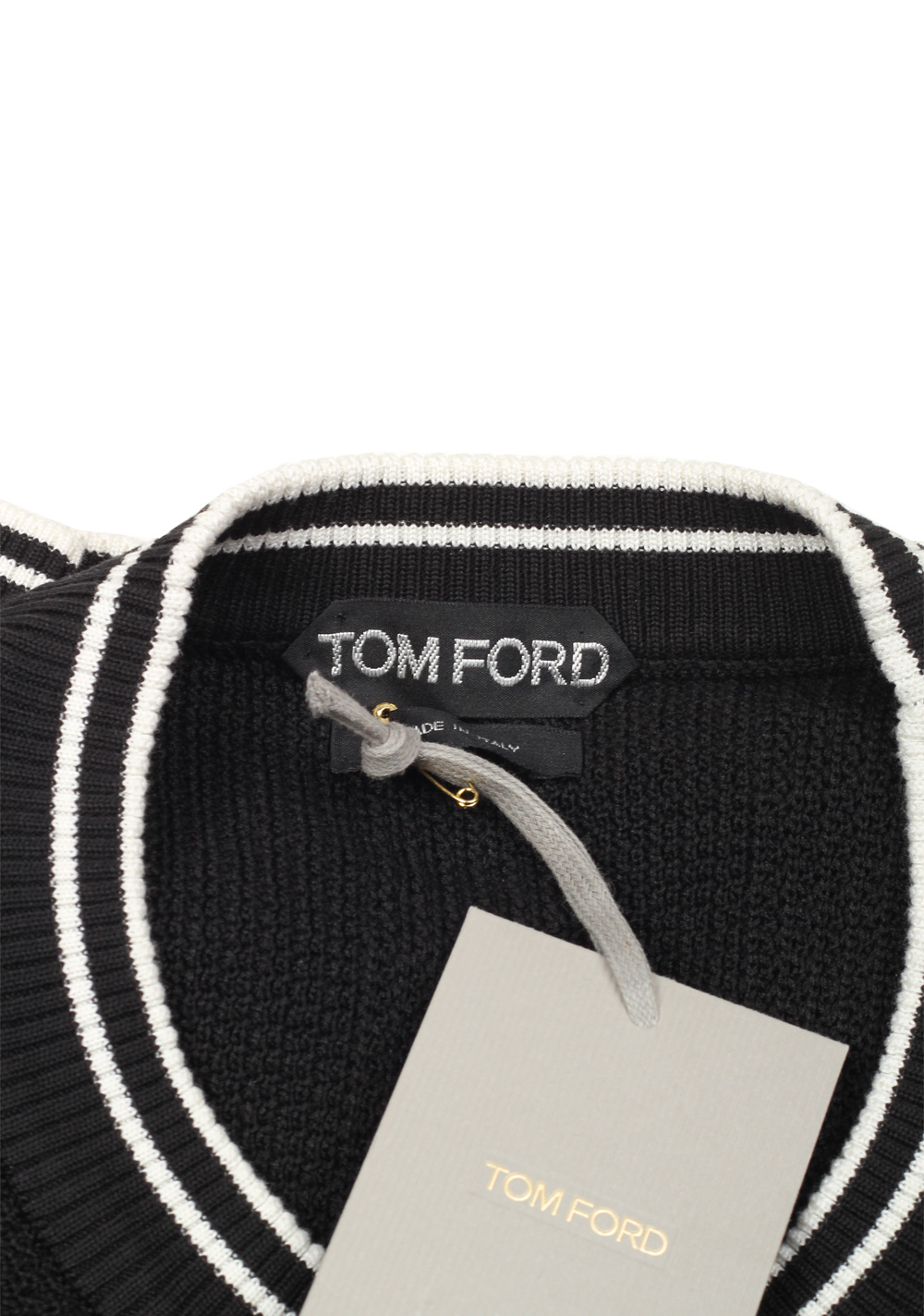 TOM FORD Black Crew Neck Sweater Size 54 / 44R U.S. Silk Cotton | Costume Limité
