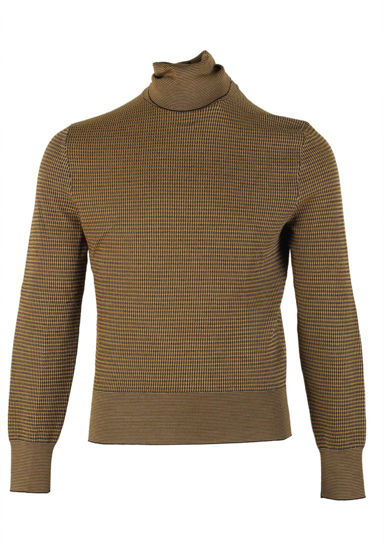 TOM FORD Brown Turtleneck Sweater Size 48 / 38R U.S. In Wool Silk - thumbnail | Costume Limité