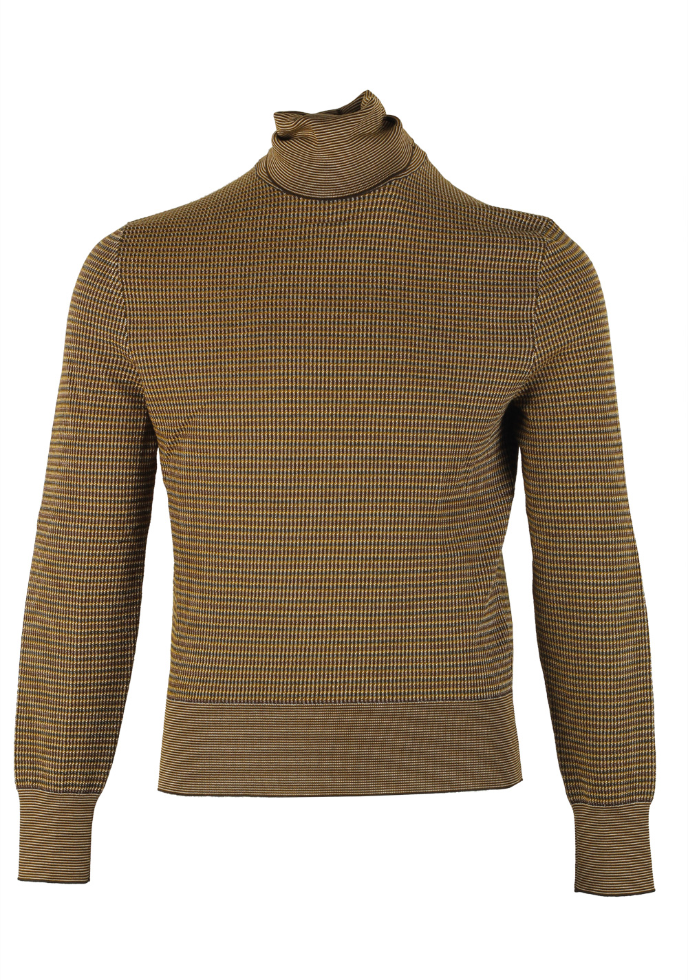 TOM FORD Brown Turtleneck Sweater Size 48 / 38R U.S. In Wool Silk | Costume Limité