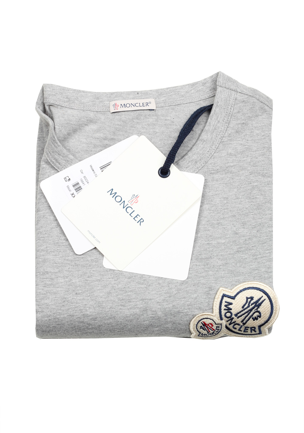 Moncler Gray Brand Patch Crew Neck Tee Shirt Size XXL / 44R U.S. | Costume Limité