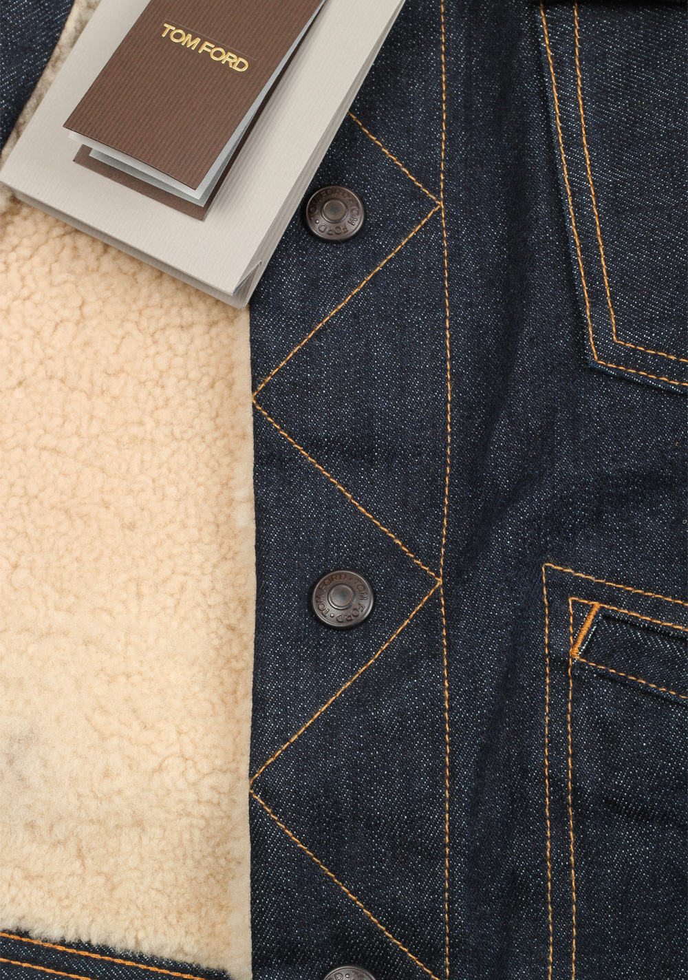 TOM FORD Denim Jacket with Shearling Lining Size 56 / 46R U.S. Outerwear | Costume Limité