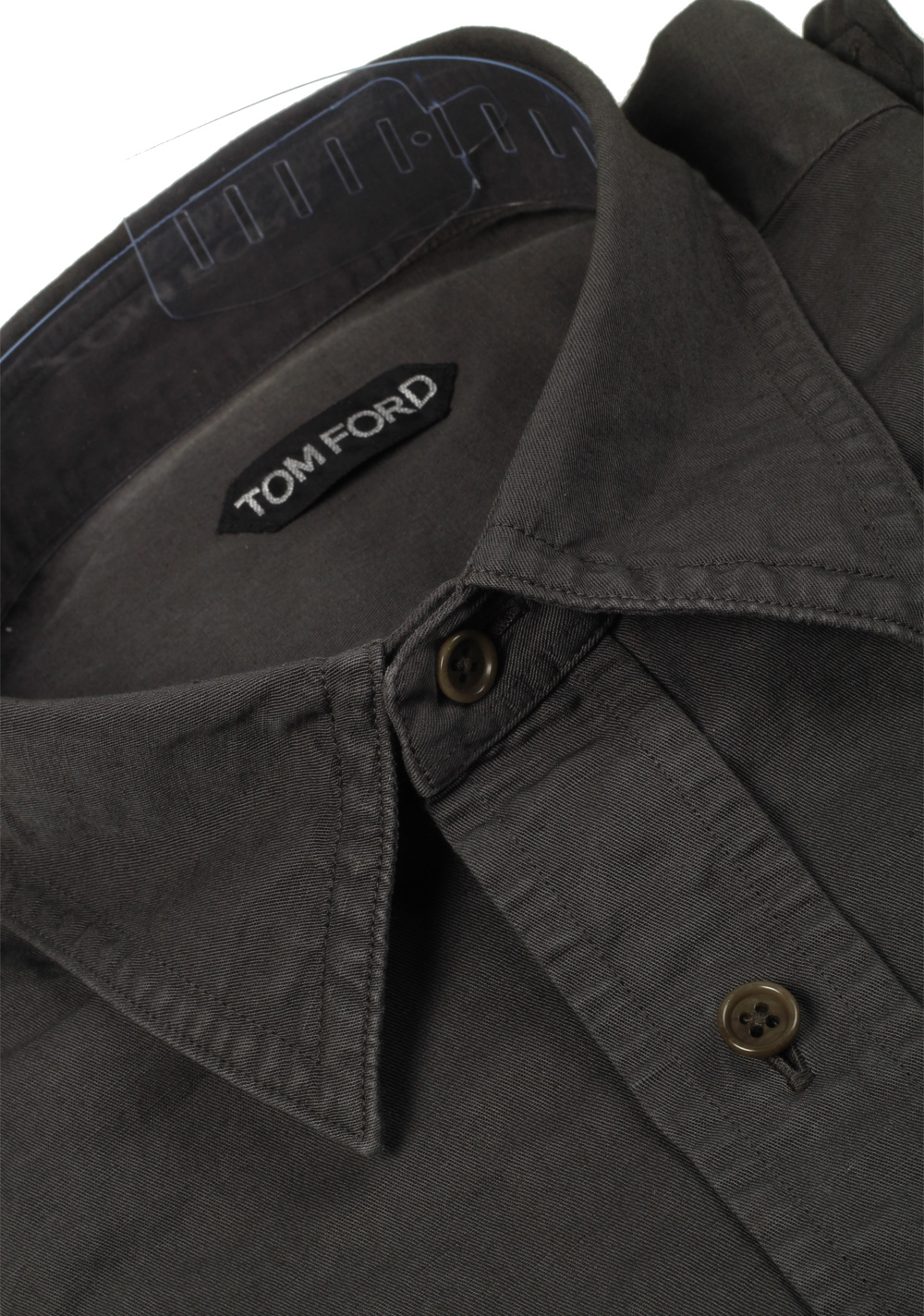 TOM FORD Solid Greenish Brown Casual Shirt Size 39 / 15,5 U.S. | Costume Limité