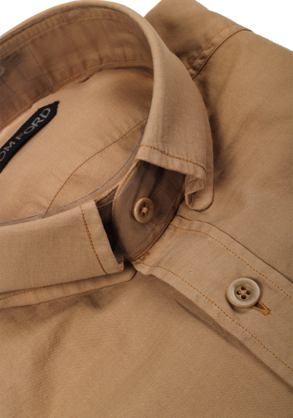 TOM FORD Solid Beige Casual Shirt Size 44 / 17,5 U.S. | Costume Limité
