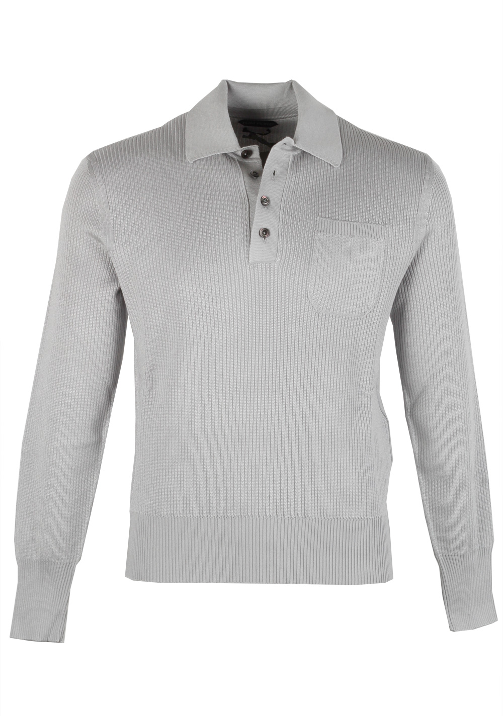 TOM FORD Gray Long Sleeve Polo Size 56 / 46R U.S. | Costume Limité