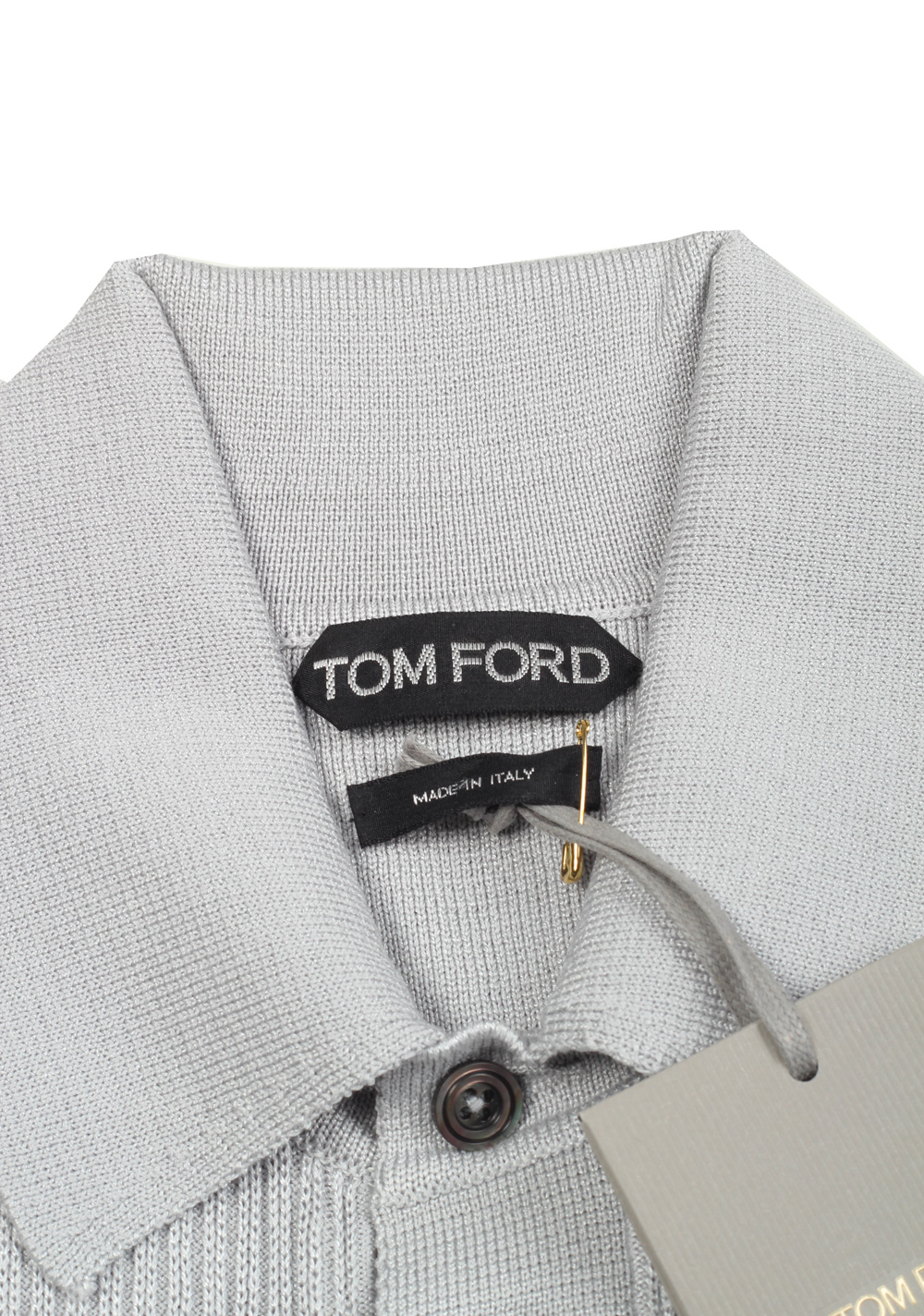 TOM FORD Gray Long Sleeve Polo Size 56 / 46R U.S. | Costume Limité