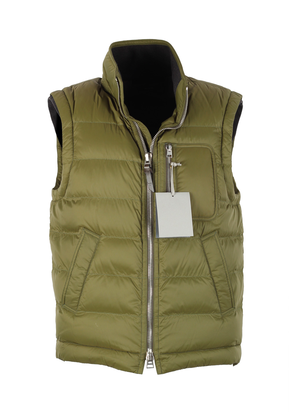 TOM FORD Green Quilted Shell Down Gilet Vest Size 48 / 38R U.S. Outerwear | Costume Limité