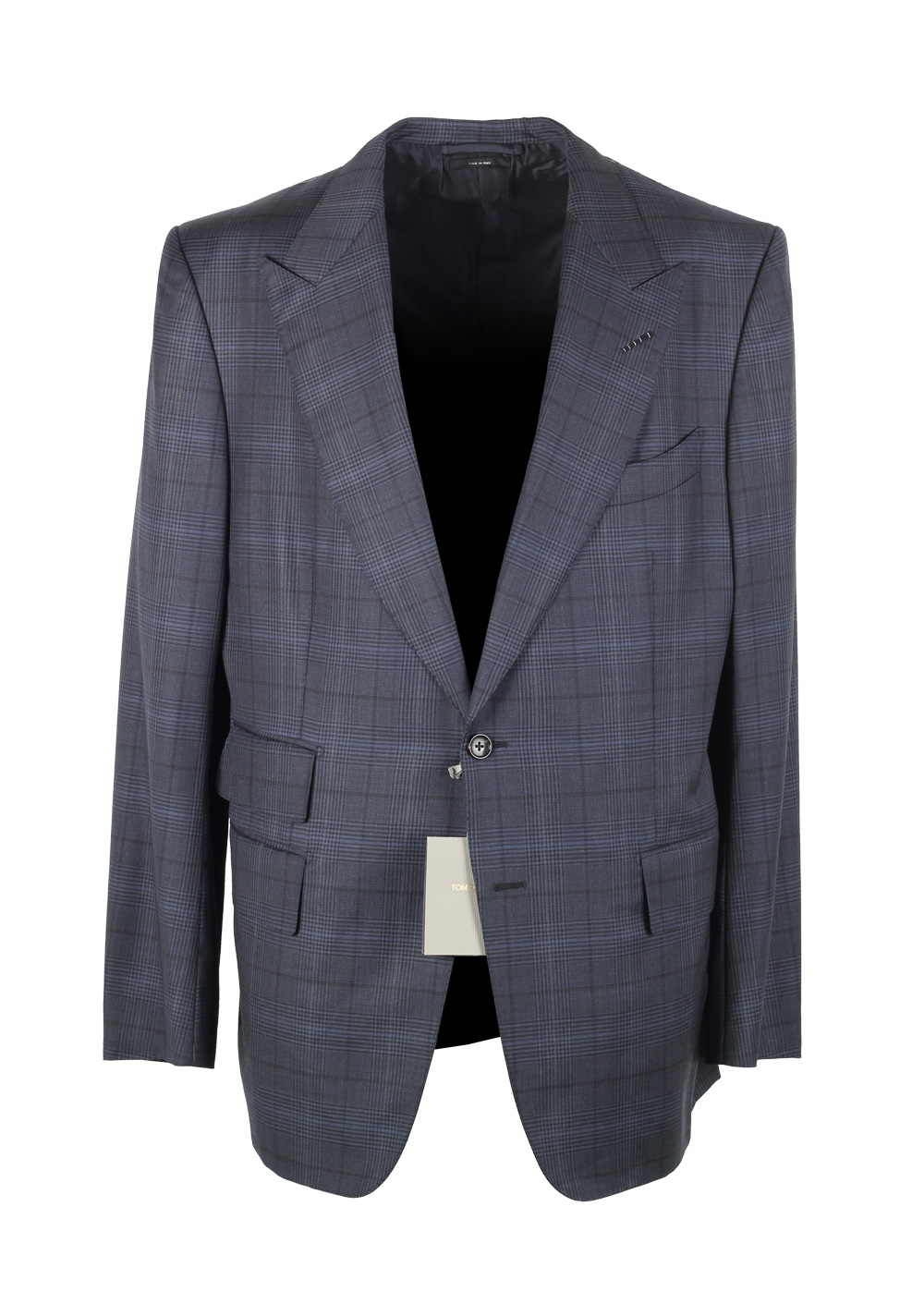 TOM FORD Blue Checked Sport Coat Size 54 / 44R U.S. In Wool | Costume Limité