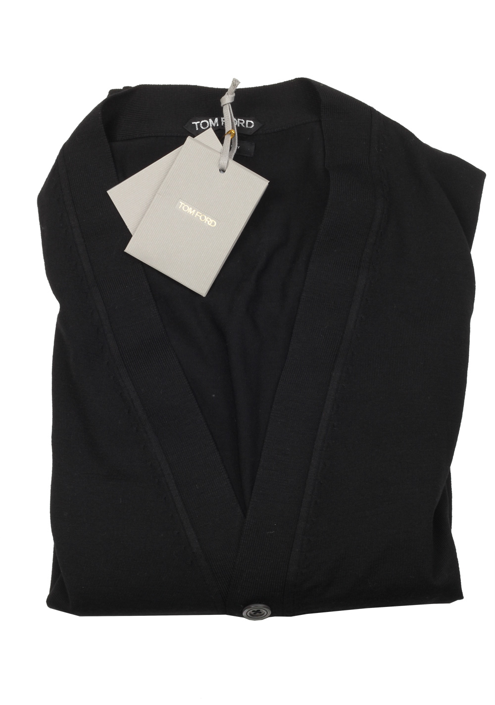 TOM FORD Black Button Cardigan Size 50 / 40R U.S. In Wool | Costume Limité