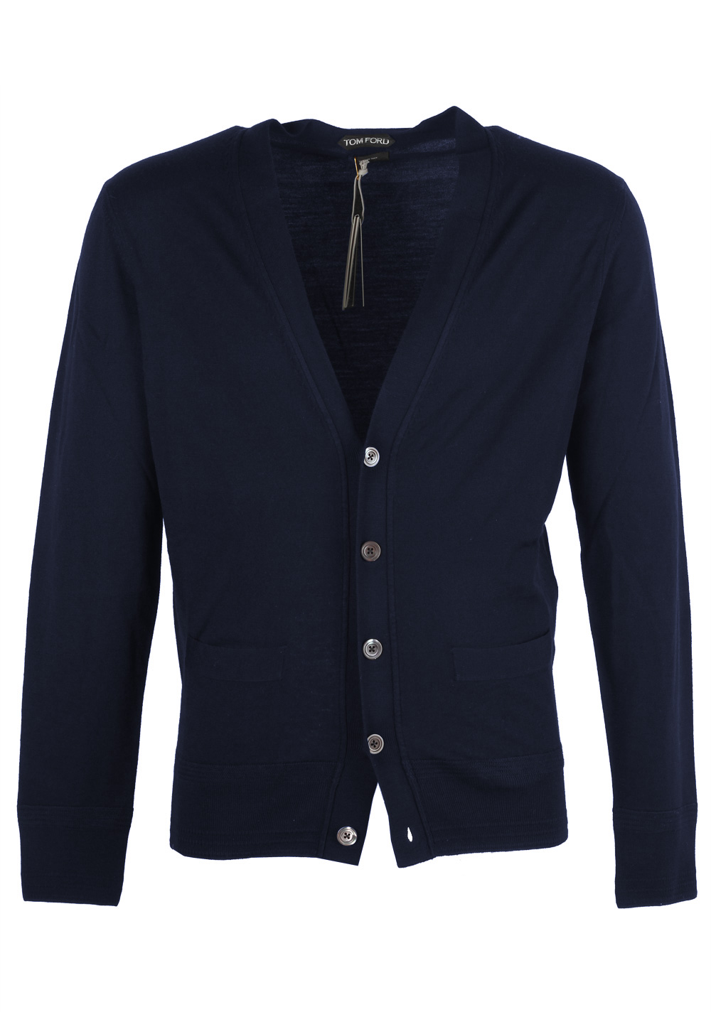 TOM FORD Blue Button Cardigan Size 54 / 44R U.S. In Wool | Costume Limité