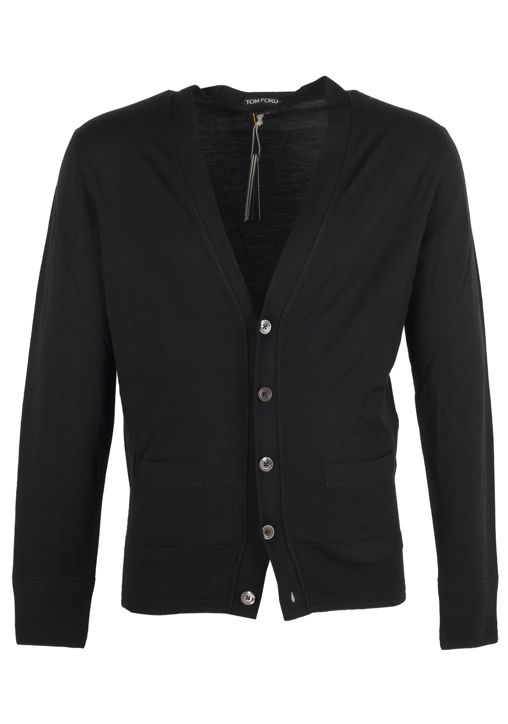 TOM FORD Black Button Cardigan Size 52 / 42R U.S. In Wool