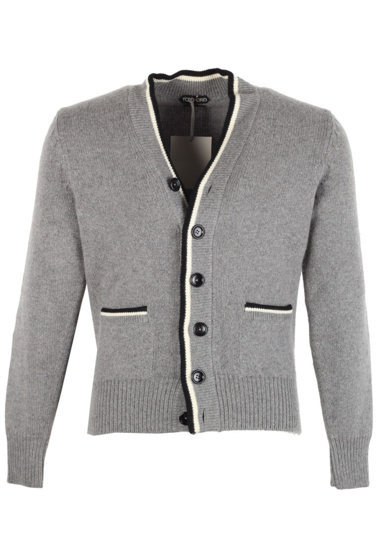TOM FORD Gray Button Cardigan Size 48 / 38R U.S. In Cashmere - thumbnail | Costume Limité