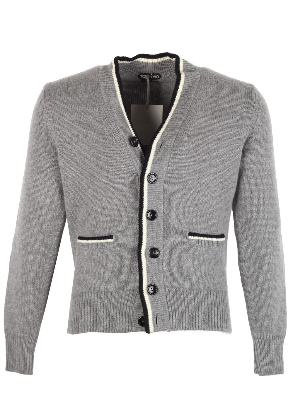 TOM FORD Gray Button Cardigan Size 48 / 38R U.S. In Cashmere
