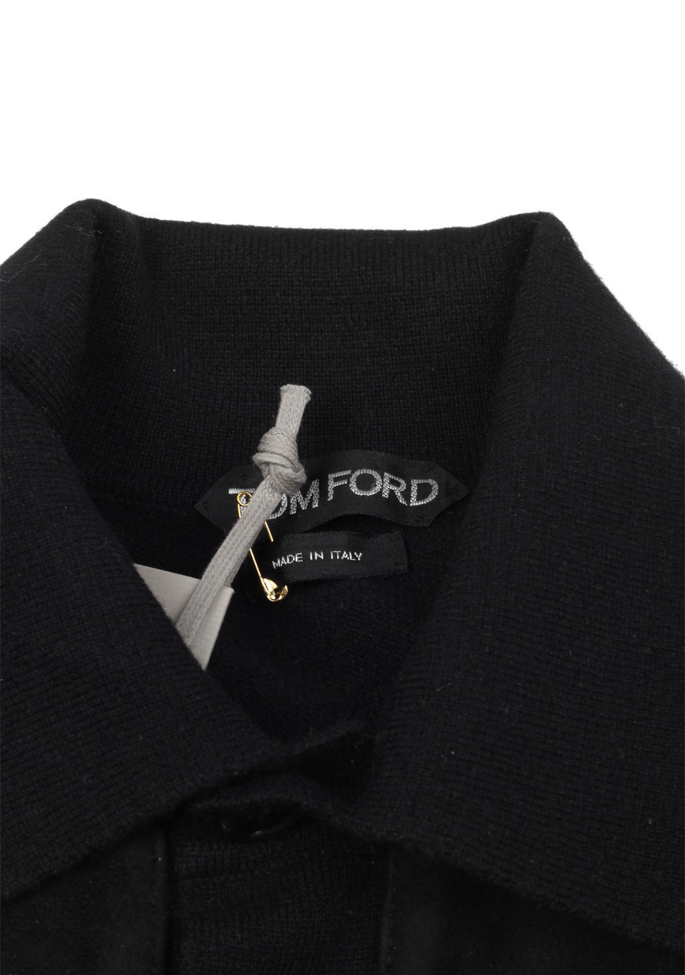 TOM FORD Black Suede Long Sleeve Polo Size 48 / 38R U.S. In Cashmere | Costume Limité