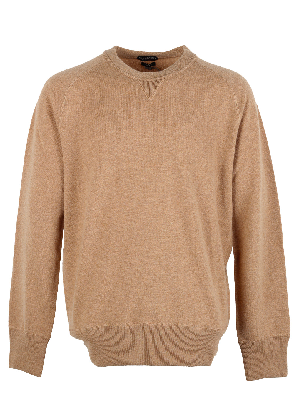 TOM FORD Camel Crew Neck Sweater Size 58 / 48R U.S. In Cashmere | Costume Limité