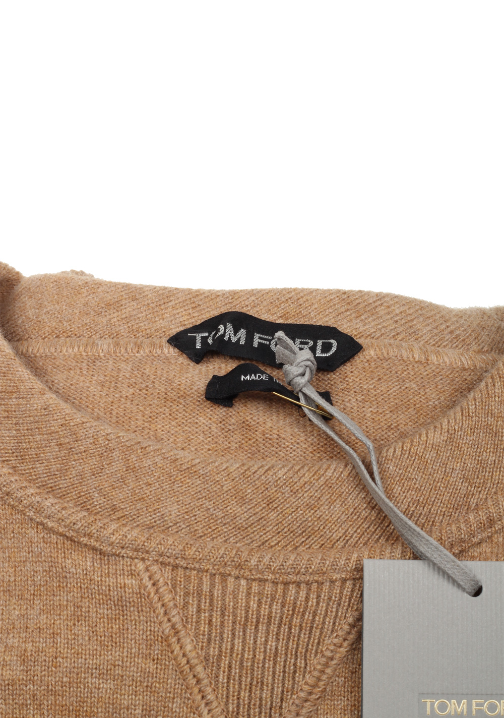TOM FORD Camel Crew Neck Sweater Size 58 / 48R U.S. In Cashmere | Costume Limité