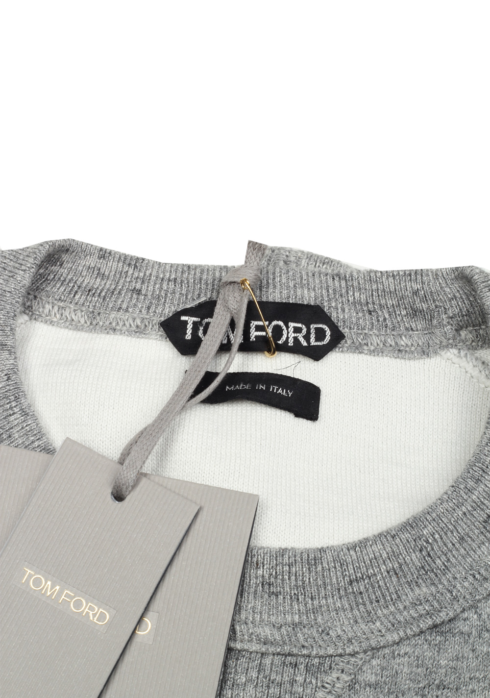 TOM FORD Gray Crew Neck Jersey Sweater Size 48 / 38R U.S. In Cotton | Costume Limité