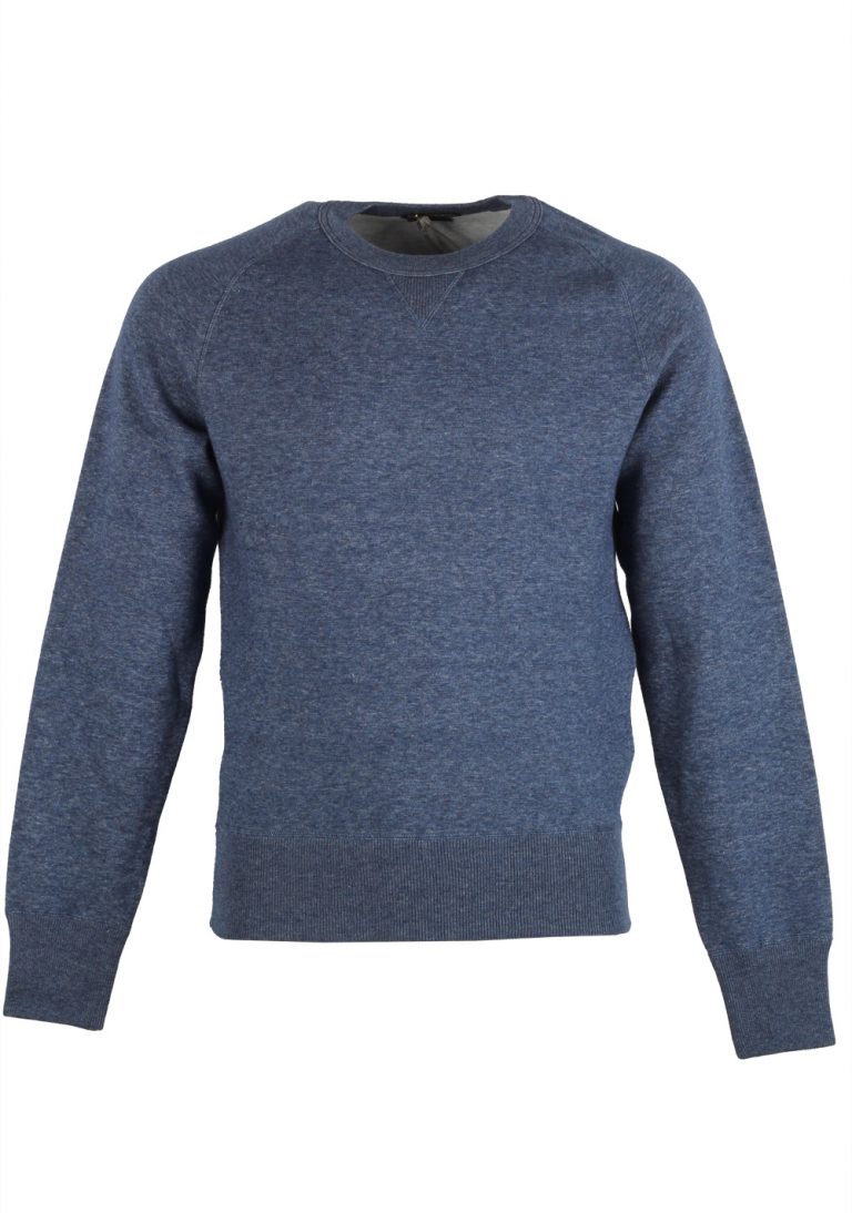 TOM FORD Blue Crew Neck Jersey Sweater Size 48 / 38R U.S. In Cotton - thumbnail | Costume Limité