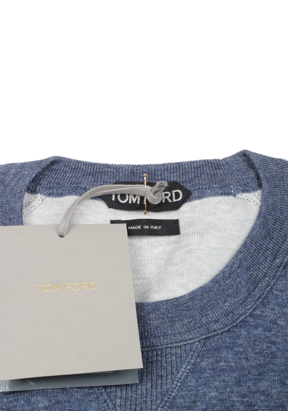 TOM FORD Blue Crew Neck Jersey Sweater Size 48 / 38R U.S. In Cotton | Costume Limité